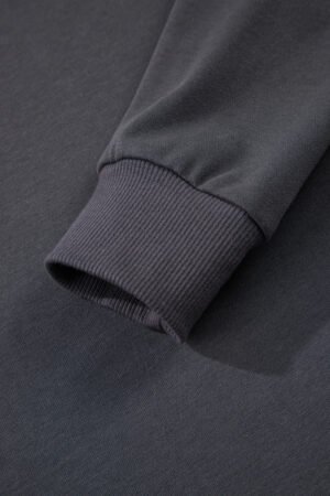 Dark Grey Varsity Striped Detail Drop Shoulder Oversized Sweatshirt - Image 6