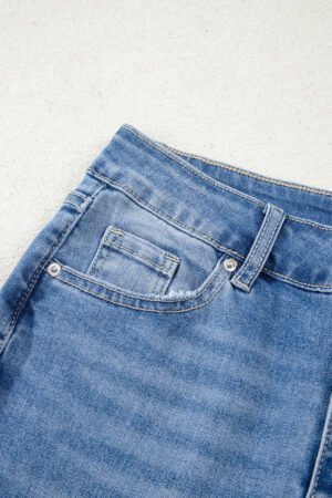 Ashleigh Blue Cut out Side Frayed Hemline Flare Jeans - Image 13