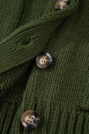Moss Green Western Fashion Abstract Printed Cardigan Sweater - Image 12