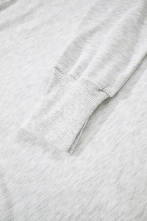 Light Grey Faded Varsity Print Loose Pullover Top - Image 12