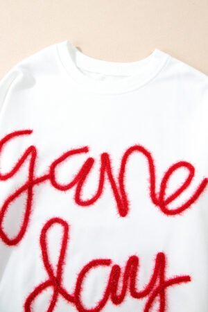 White Tinsel Game Day Drop Shoulder Graphic Sweatshirt - Image 7