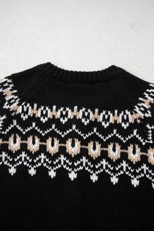 Black Western Fashion Abstract Printed Cardigan Sweater - Image 14