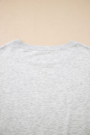 Light Grey Faded Varsity Print Loose Pullover Top - Image 11