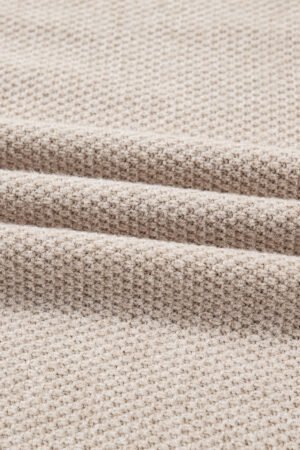 Parchment Color Block Knit Striped Sleeve Detail Casual Sweater - Image 8