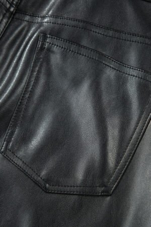 Black Faux Leather Side Slit Maxi Skirt - Image 7