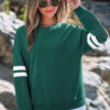 Evergreen Varsity Striped Detail Drop Shoulder Oversized Sweatshirt