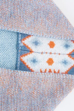 Blue Aztec Print Open Front Knitted Cardigan - Image 7
