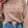 DUNE saved by grace Letter Embroidery Mineral Wash Loose Sweatshirt