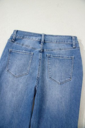 Ashleigh Blue Cut out Side Frayed Hemline Flare Jeans - Image 9