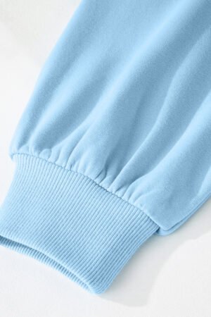 Beau Blue Colorblock Snap Buttons Pullover Sweatshirt - Image 10