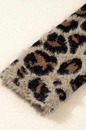 Brown Leopard Open Casual Cardigan - Image 7