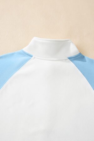 Beau Blue Colorblock Snap Buttons Pullover Sweatshirt - Image 11