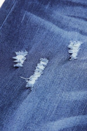 Blue-2 High Waist Distressed Straight Leg Jeans - Image 7