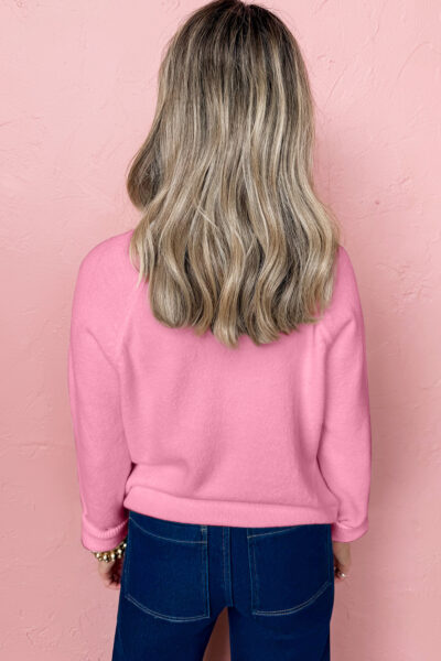 Bonbon MERRY Letter Pattern Christmas Raglan Sleeve Sweater