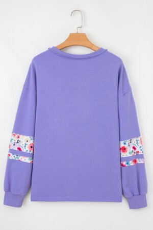 Wisteria Floral Applique Baggy Pullover Sweatshirt - Image 5