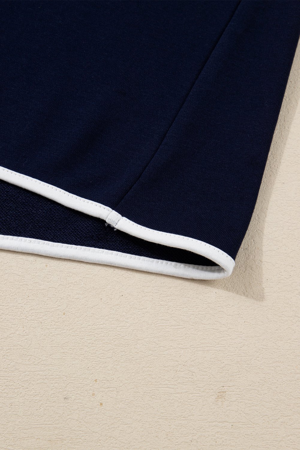 Bluing Colorful Striped Accent Varsity Long Sleeve Pullover and Shorts Matching Set Bluing Colorful Striped Accent Varsity Long Sleeve Pullover and Shorts Matching Set