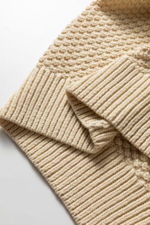 Beige Button Front Cropped Cardigan Sweater - Image 13