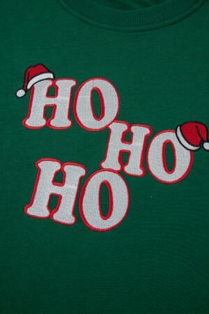 Evergreen Embroidered Letter Graphic Christmas Fashion Sweatshirt - Image 8