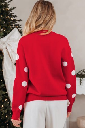 Red Dahlia LET IT SNOW Graphic Christmas Holiday Loose Sweater - Image 2