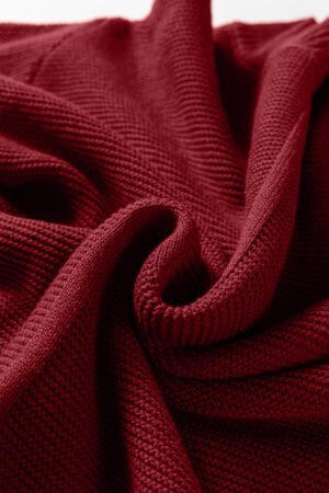 Red Dahlia Solid Color Front Seam Drop Shoulder Loose Sweater - Image 7
