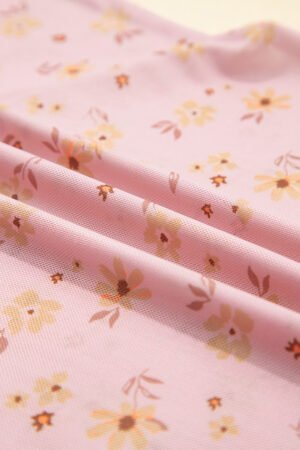 Pink Vintage Floral Print Southern Style Mesh Long Sleeve Top - Image 13