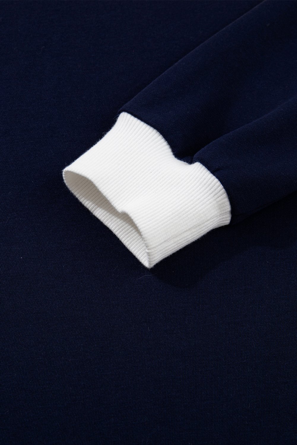 Bluing Colorful Striped Accent Varsity Long Sleeve Pullover and Shorts Matching Set Bluing Colorful Striped Accent Varsity Long Sleeve Pullover and Shorts Matching Set