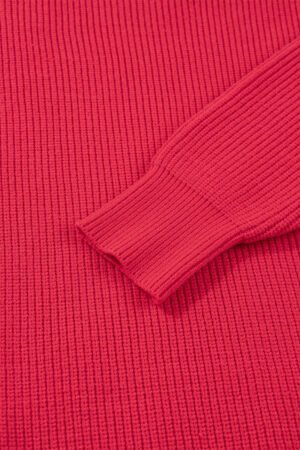 Fiery Red Sequin Bow Accent Drop Shoulder Festive Sweater - Image 8