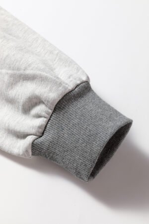 Dark Grey LOVE Graphic Exposed Seam Patchwork Uneven Hem Chic Sweatshirt - Image 8