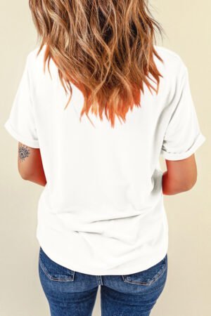 White Believe Christmas Father Graphic Crewneck T Shirt - Image 4
