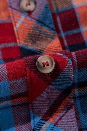 Red Plaid Print Loose Vintage Shirt - Image 7