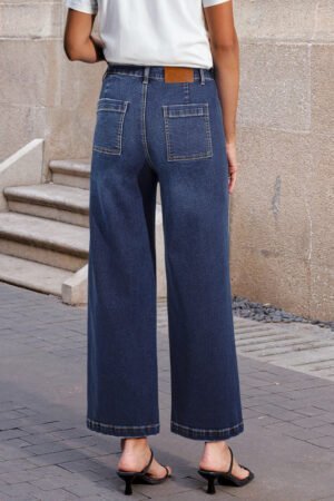 Sail Blue Mimimalist Patch Pocket Womens Shift Jeans - Image 2