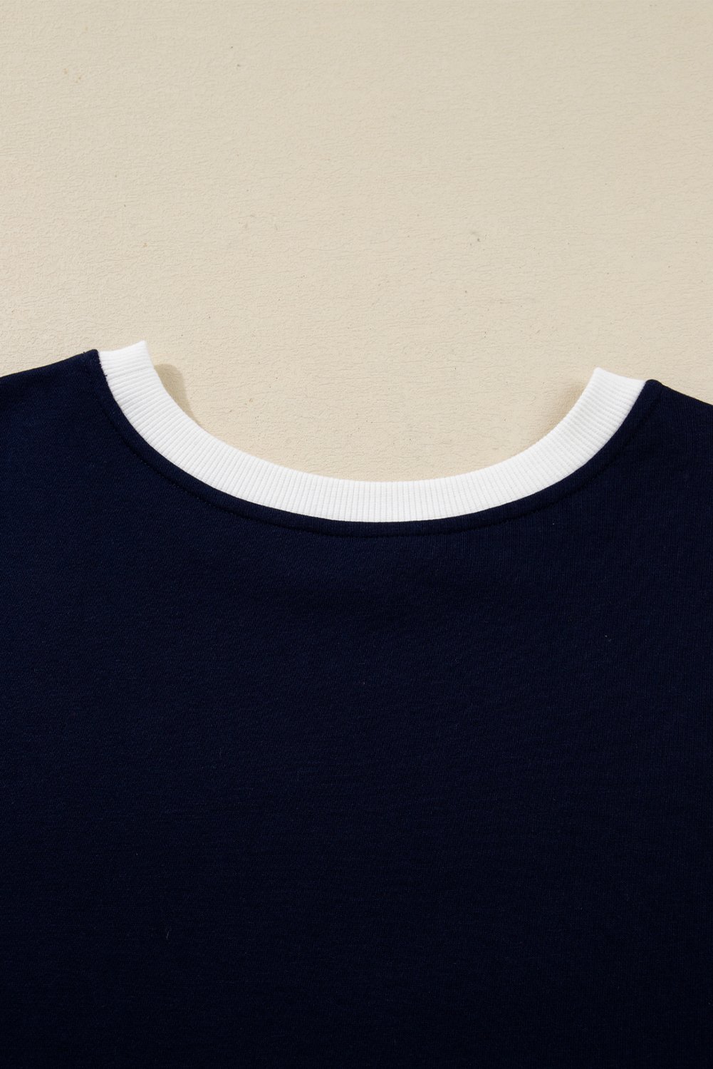 Bluing Colorful Striped Accent Varsity Long Sleeve Pullover and Shorts Matching Set Bluing Colorful Striped Accent Varsity Long Sleeve Pullover and Shorts Matching Set