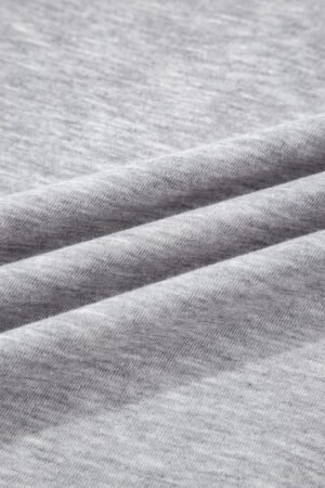 Gray Varsity Contrast Striped Trim V Neck Sweatshirt - Image 11