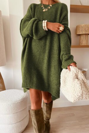 Alternative view of Four Leaf Clover Oversize Drop Shoulder Slouchy Sweater Dress