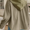 Laurel Green 2 in 1 Thermal Knit Textured Hooded Jacket