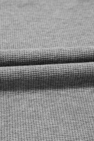 Gray Waffle knit Bishop Sleeve Split Oversized Top - Image 8