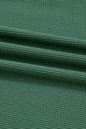 Evergreen Solid Color Raw Seam Patchwork Ribbed Drop Shoulder Sweatshirt - Image 8