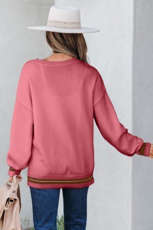 Peach Blossom See You Cowboy Embroidered Western Graphic Sweater - Image 2