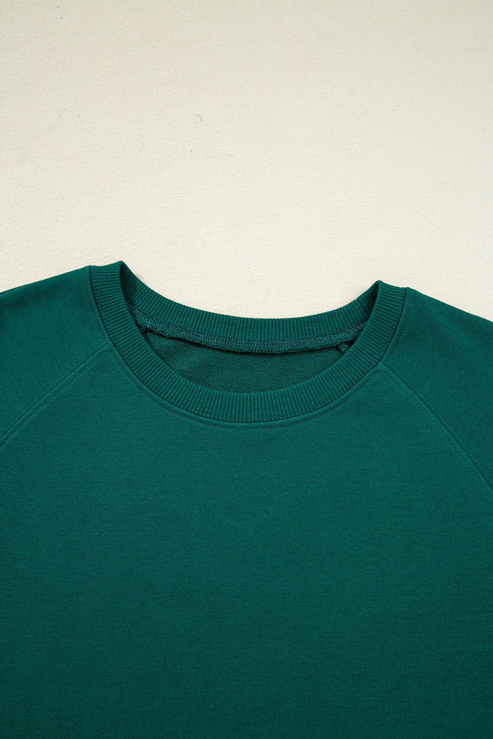 Sea Green Solid Color Pullover Top Varsity Stripe Detail Loose Drawstring Pants Set Sea Green Solid Color Pullover Top Varsity Stripe Detail Loose Drawstring Pants Set