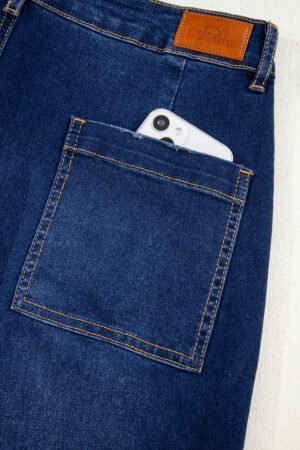 Sail Blue Mimimalist Patch Pocket Womens Shift Jeans - Image 7