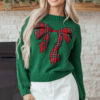 Evergreen Plaid Bow Graphic Christmas Sweater