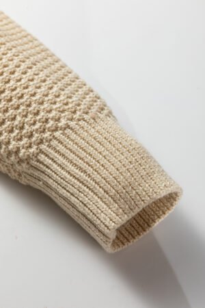 Beige Button Front Cropped Cardigan Sweater - Image 14