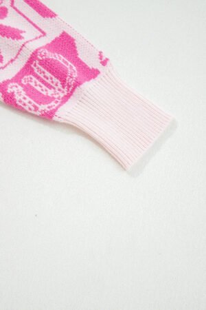 Pink Bows & Horseshoes Pattern Western Fashion Print Sweater - Image 7