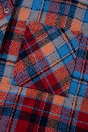 Red Plaid Print Loose Vintage Shirt - Image 6