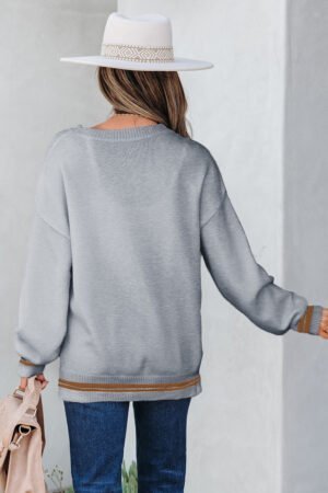 Alternative view of Light Grey See You Cowboy Embroidered Western Graphic Sweater