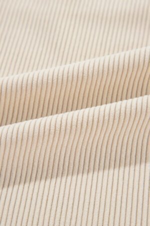 Parchment Houndstooth Corduroy Patchwork Flap Pocket Shacket - Image 8