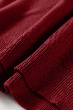 Red Dahlia Solid Color Front Seam Drop Shoulder Loose Sweater - Image 6
