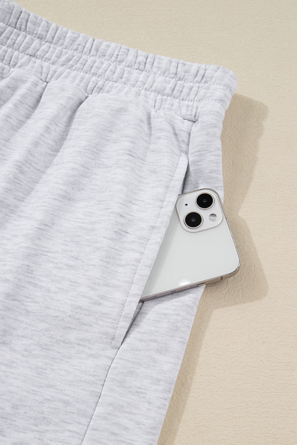 Light Grey Girly Bow Embroidered Puff Sleeve Pullover Loose Shorts Plus 2pcs Outfit Light Grey Girly Bow Embroidered Puff Sleeve Pullover Loose Shorts Plus 2pcs Outfit