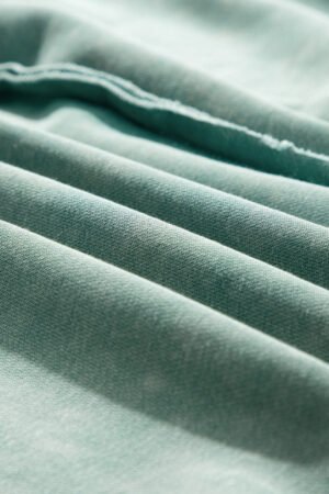 Mineral Blue Solid Waffle Knit Patchwork Raglan Sleeve Sweatshirt - Image 8