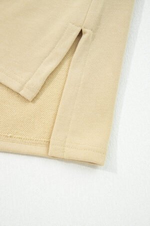 Pale Khaki Floral Applique Baggy Pullover Sweatshirt - Image 7